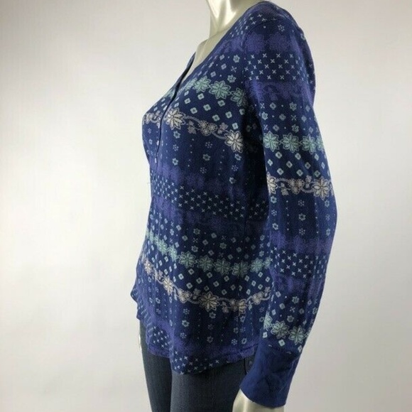 Victoria's Secret Fair Isle Thermal Knit Henley - Picture 5 of 7